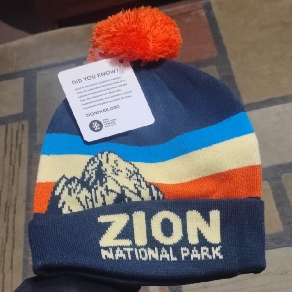 Beanie - Navy, Orange, and Blue